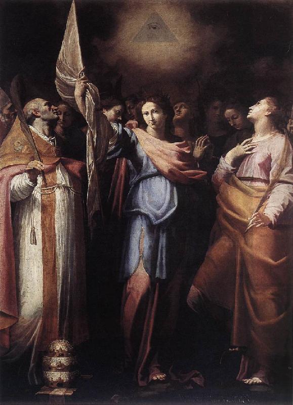 CAVAROZZI, Bartolomeo St Ursula and Her Companions with Pope Ciriacus and St Catherine of Alexandria g France oil painting art